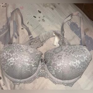 Silver Lace Push-up Bra(Size 34A)